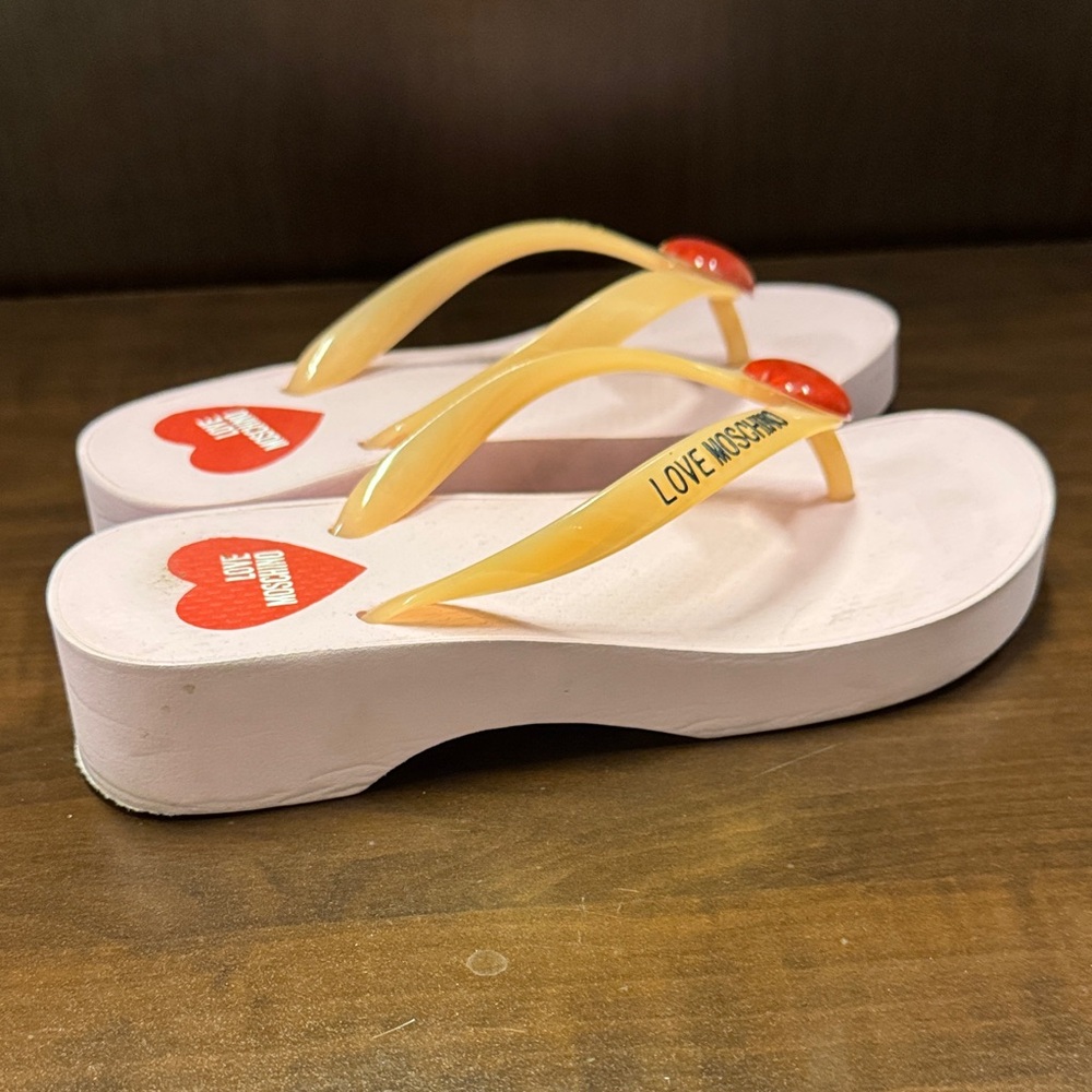 Love Moschino Women's Sandals with Red Heart Accent - Picture 4 of 6